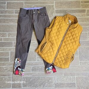 JP U.S.A Yellow Quilted Vest. Size 16 Youth.  Warm and xozy faux fur lined.